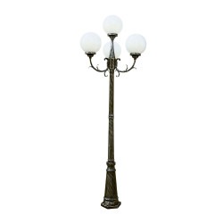 Lamp Post 4 Globes White Luminaire