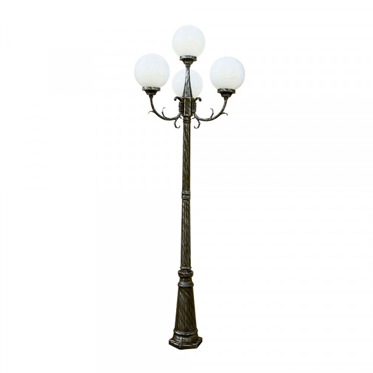 Lamp Post 4 Globes White Luminaire