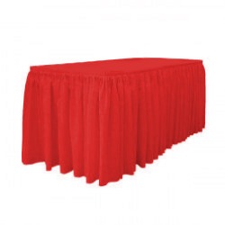 Tablecloth Rectangular Table Skirt Red 90x132 (6FT)