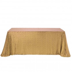 GOLD Sequin Tablecloth Rectangular 90x132 (6FT)