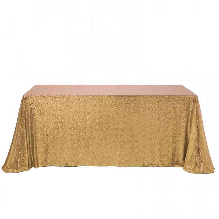 GOLD Sequin Tablecloth Rectangular 90x156 (8FT)