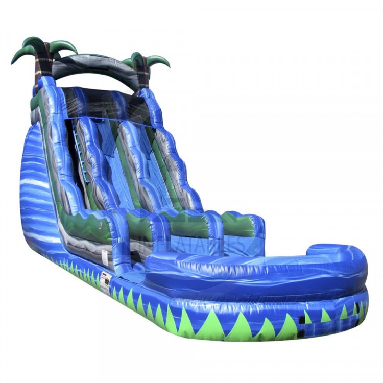 22 Ft Blue Crush Water Slide Double Lane