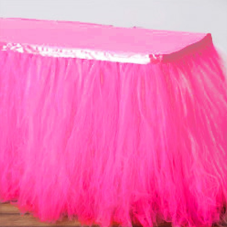 Tablecloth Tutu Table Skirt Hot Pink 90x132 (6FT)