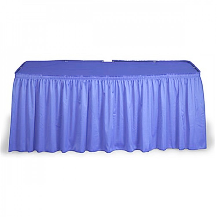 Tablecloth Rectangular Table Skirt Shiny Blue	90x132 (6FT)