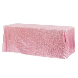 PINK Sequin Tablecloth Rectangular 90x156 (8FT)