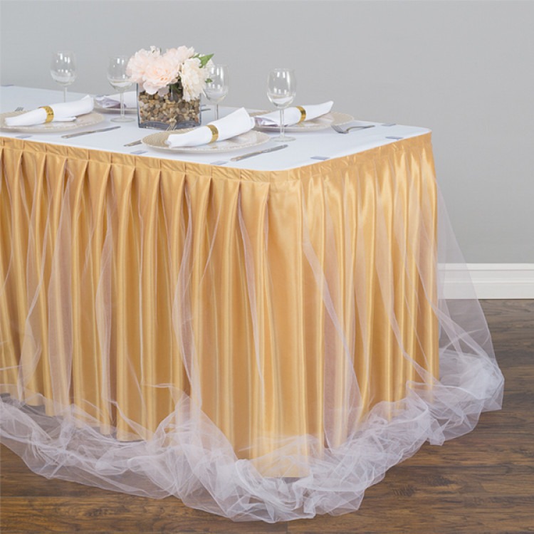 Tablecloth Tutu Table Skirt Gold 90x132 (6FT)