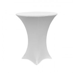 Tablecloth Round Spandex Cocktail White