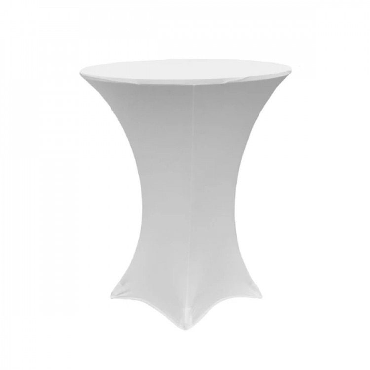 Tablecloth Round Spandex Cocktail White