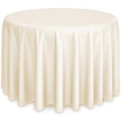 Tablecloth Round White Ivory 120