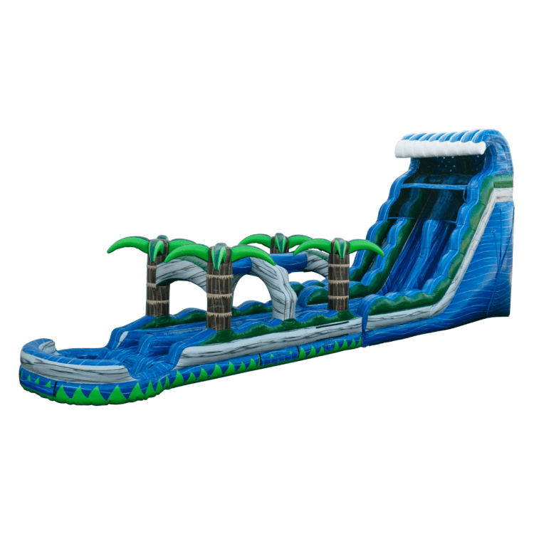 22 Ft Blue Crush Double Lane Water Slide with Slip and Slide 22 Ft Blue Crush Double Lane Water Slide with Slip and Slide